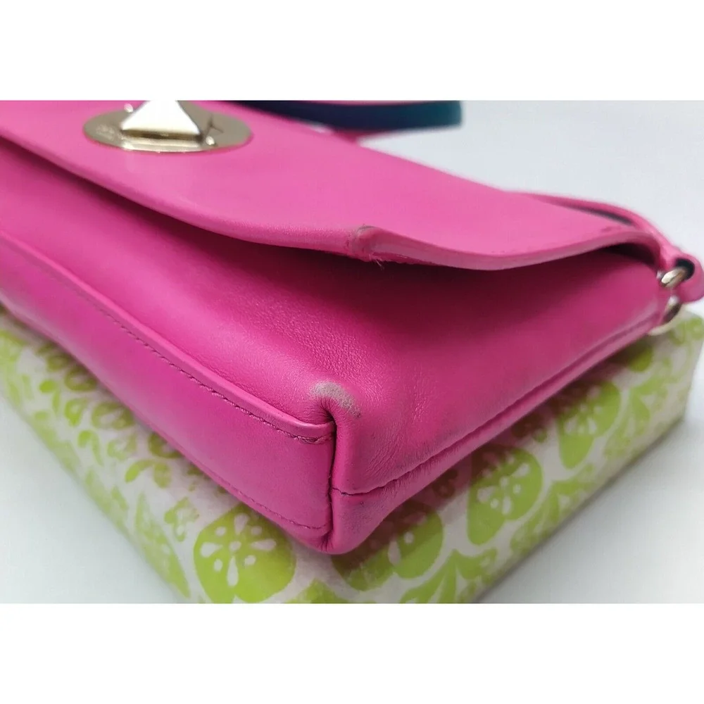 Kate Spade New York Pink Leather Turnlock Flap Closure Crossbody Bag